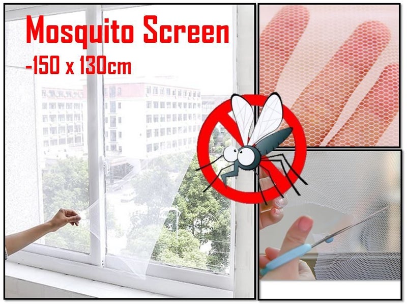 PTN WHITE 1.3x1.5m Anti mosquito Net Fly screen Bug Mesh Insect Self-adhesive Carousel 1