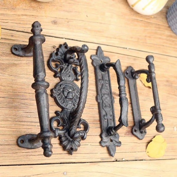 Retro European Garden Courtyard Cast Iron Craft Door Handles Home Decora CHK12N Carousel 2