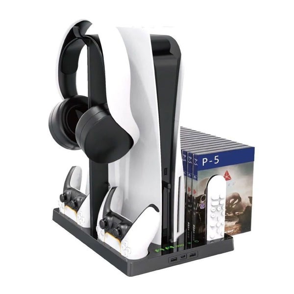 Ps5 host cooling base P5 with disc storage rack handle seat charger earph CHK12N Carousel 1