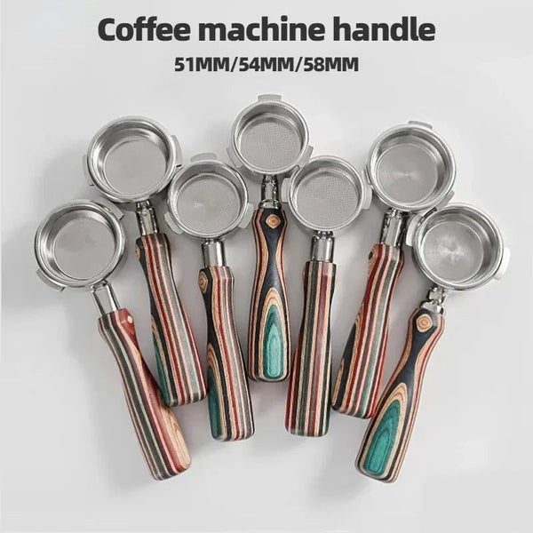 51/54/58MM Colorful Wood Coffee Bottomless Portafilter Stainless Steel Fo CHK12N Carousel 2