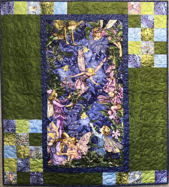 Blue Fairies Cot Quilt Carousel 1