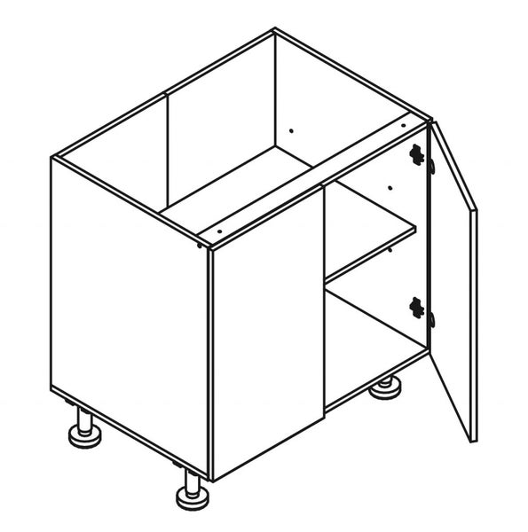 MELAMINE WHITE - 900 wide Base Cabinet Carousel 2