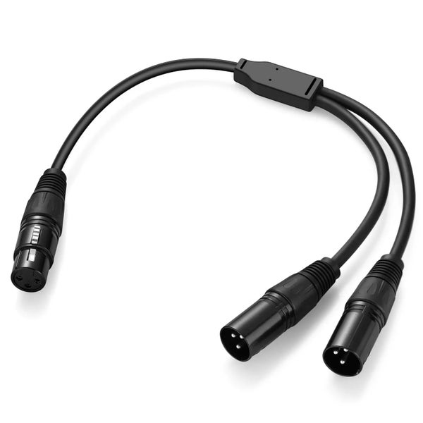 Bochara 50cm 3pin XLR Female to Dual XLR Male Y Splitter Cable Foil+Braid CHK12N Carousel 1