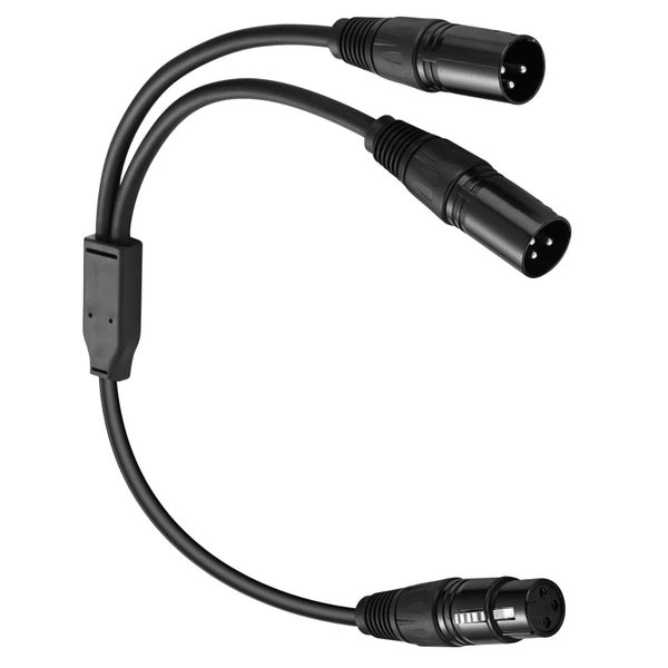 Bochara 50cm 3pin XLR Female to Dual XLR Male Y Splitter Cable Foil+Braid CHK12N Carousel 2