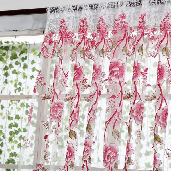 1PC Tulle Curtain For Bedroom Kitchen Kids Room Decoration Louver Window CHK12N Carousel 1