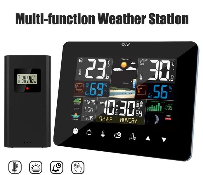 Multi-function Weather Station Alarm Clock Thermometer Hygrometer Touch S CHK12N Carousel 2