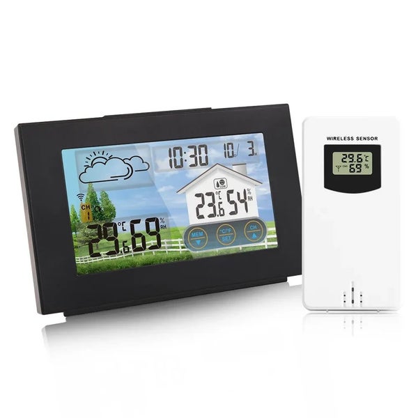 Multi-function Weather Station Alarm Clock Thermometer Hygrometer Touch S CHK12N Carousel 1