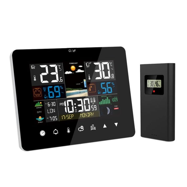 Multi-function Weather Station Alarm Clock Thermometer Hygrometer Touch S CHK12N Carousel 1