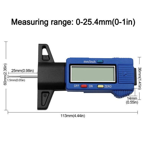 Digital Tread Depth Gauge For Car Tyre Tire Meter Thickness Gauges Carousel 7