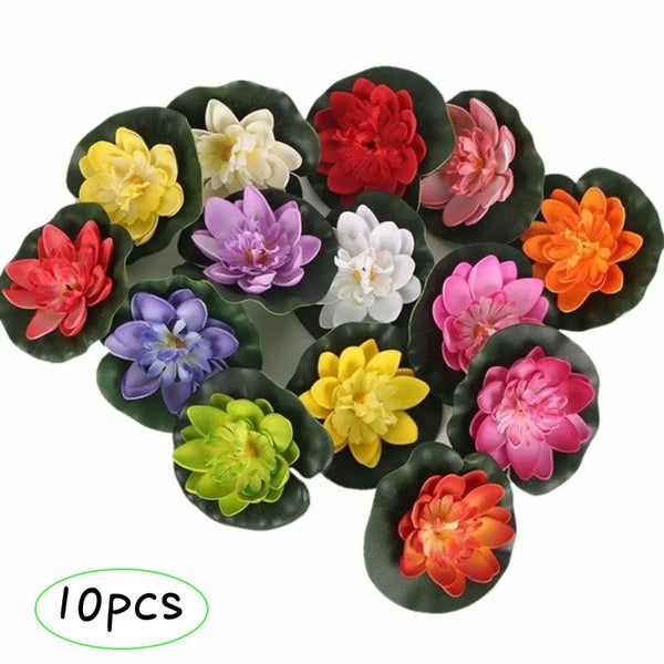 5PCS/Set Colorful Artificial Fake Floating Water Lily Flower Lotus Leaf P CHK12N Carousel 2