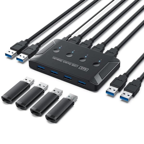 USB Switch KVM USB 3.0 Switcher with Extender 4 Computers Share 4PCS 3P CHK12N Carousel 2