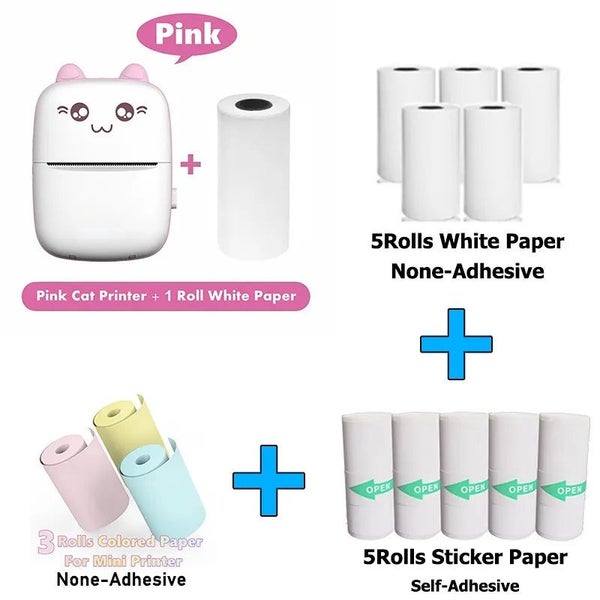 Mini Photo Pocket Printer Portable Ink-free Thermal 57mm Sticker Trans Pa CHK12N Carousel 2