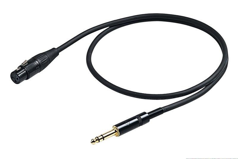 Proel Mic Lead FXLR > TRS 2m Spiral Shield BLACK Carousel 1
