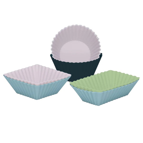 Silicone Cupcake Liners Molds Round Square Rectangle Reusable Non-Stick M CHK12N Carousel 1