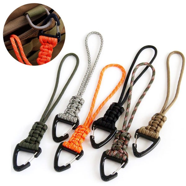 1Pcs 20cm Paracord Keychain Military Braided Nylon Lanyard Metal Carousel 2