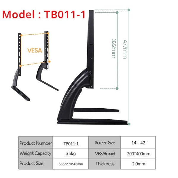 beishi Universal TV Stand Legs TV Feet for LCD/LED/OLED/Plasma TVs, Table CHK12N Carousel 1
