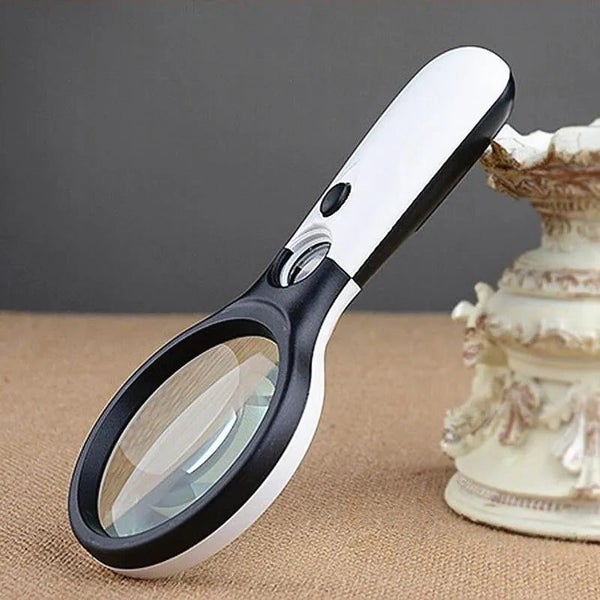 1PC Illuminated Magnifier 45X Handheld Reading Magnifying Glass With 3 LE CHK12N Carousel 2
