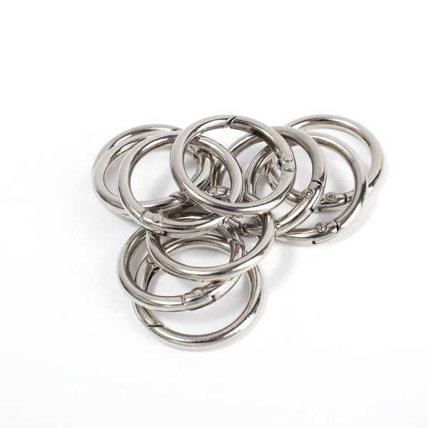 10Pcs/lot Metal O Ring Spring Clasps Openable Round Carabiner Carousel 1