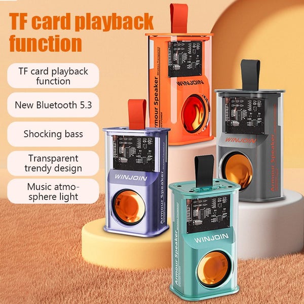 Transparent Mecha Style Bluetooth Speakers Portable Outdoor Subwoofer Carousel 2