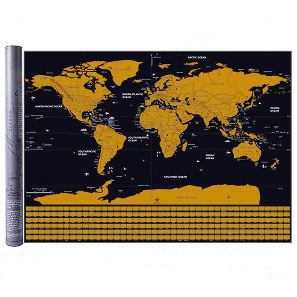 Top quality Gold Scratch off Map, Perfect Travelers Map With Flag for Off CHK12N Carousel 2