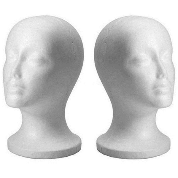 Female White Deflection Head Polystyrene Styrofoam Foam Head Model Stand CHK12N Carousel 2