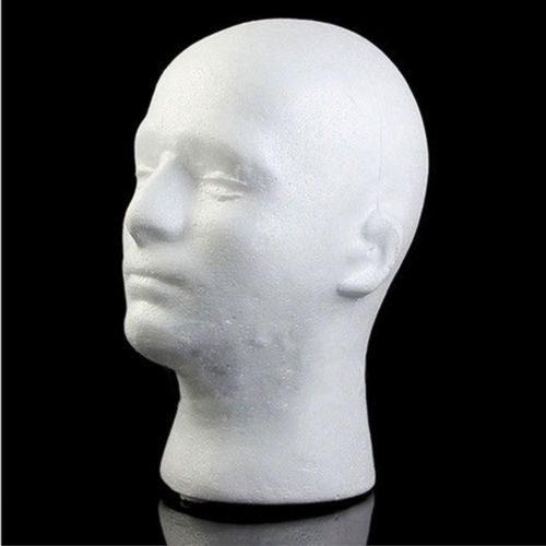 Female White Deflection Head Polystyrene Styrofoam Foam Head Model Stand CHK12N Carousel 1