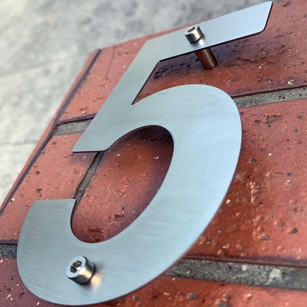 120mm Floating Stainless Steel House Numbers Outdoor Address Signs Metal CHK12N Carousel 1