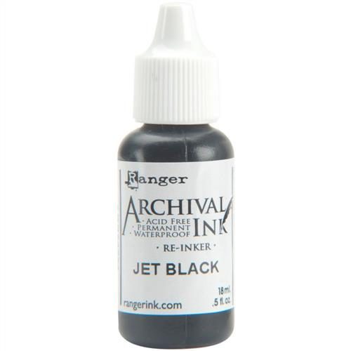 Ranger Ink Archival Pad Re-Inker .5oz Jet Black Carousel 1