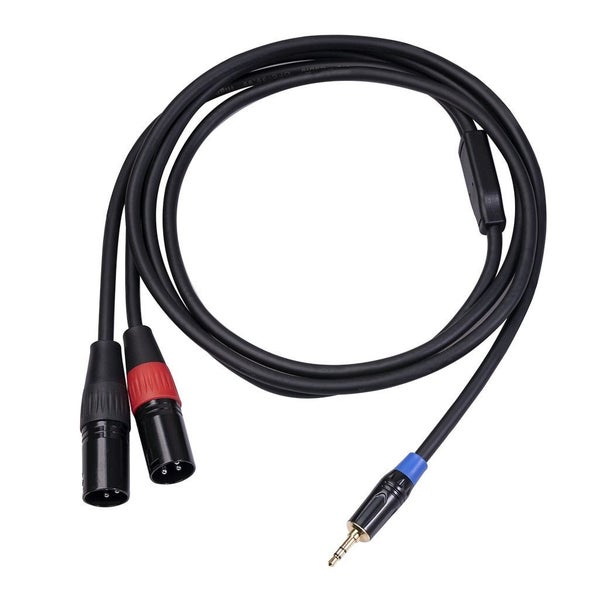 Gold Plated 3.5mm Stereo Jack Male to Dual XLR Male OFC Aux Audio Cable F CHK12N Carousel 1