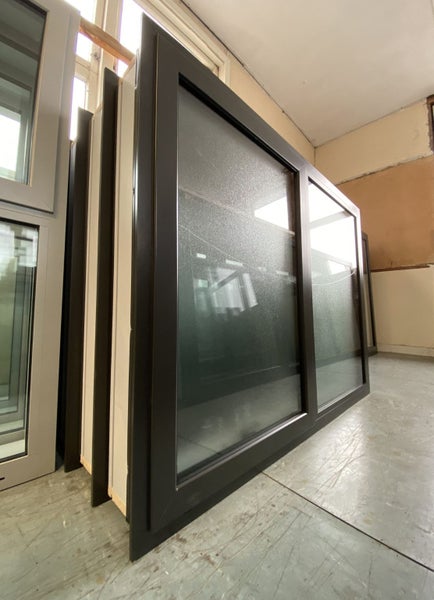 NEW Double Glazed Aluminium Opaque Window 1200 x 900 Ironsand Carousel 1