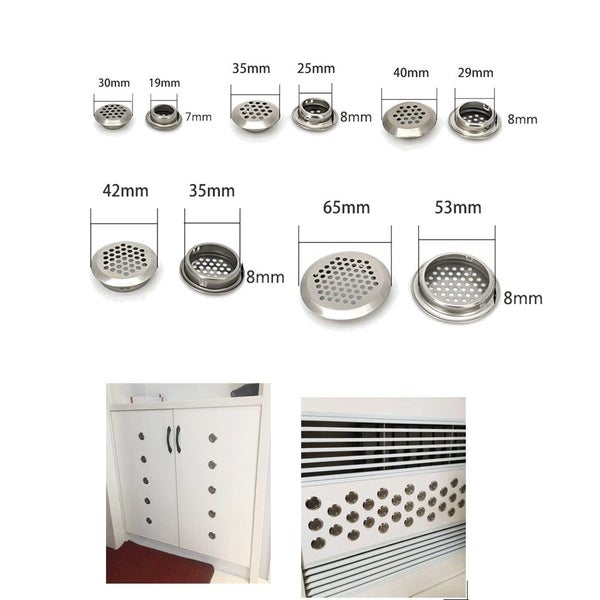 10 Pieces Housing Cover Stainless Steel Round Ventilation Hole Grid CHK12N Carousel 2