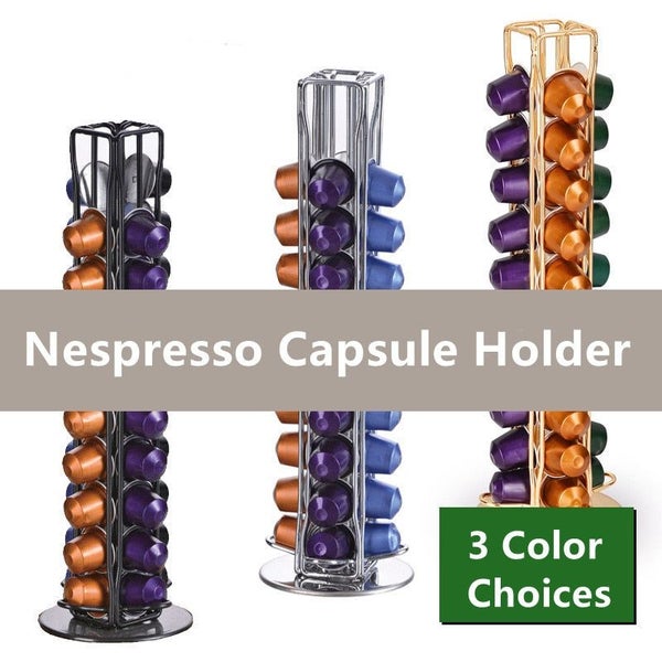 Rotatable Coffee Capsules Pods Holder Nespresso Storage Stand 40 Pcs Iron CHK12N Carousel 2