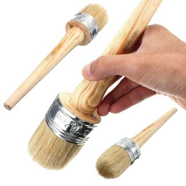 New Home Use Brush Wooden Handle Painting Wax Brushes 185mm Long Round Br CHK12N62971020846083115