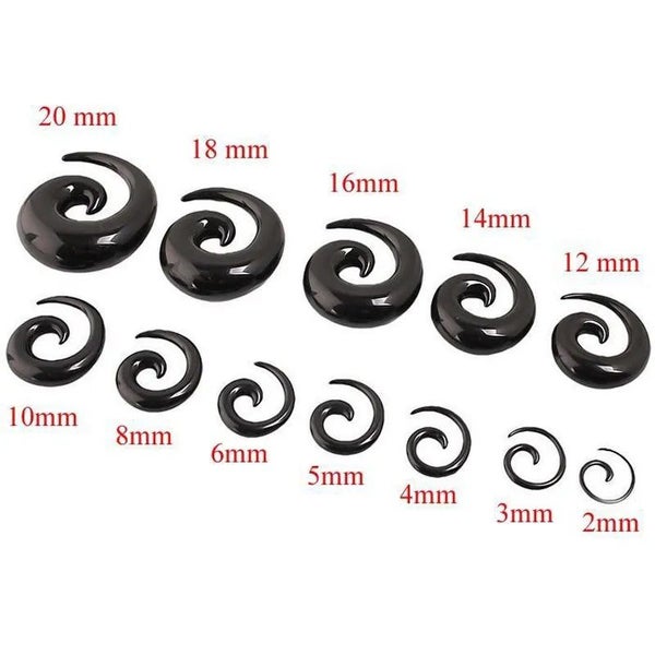 12Pcs Acrylic Spiral Ear Plug Stretching Tapers Body Jewelry Acrylic Ear CHK12N Carousel 1