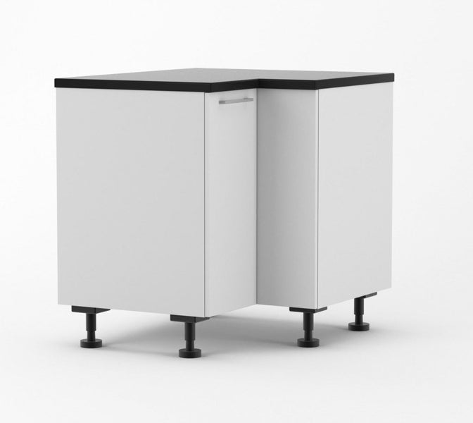 Base corner cabinet 900x800 - Melamine White Carousel 1