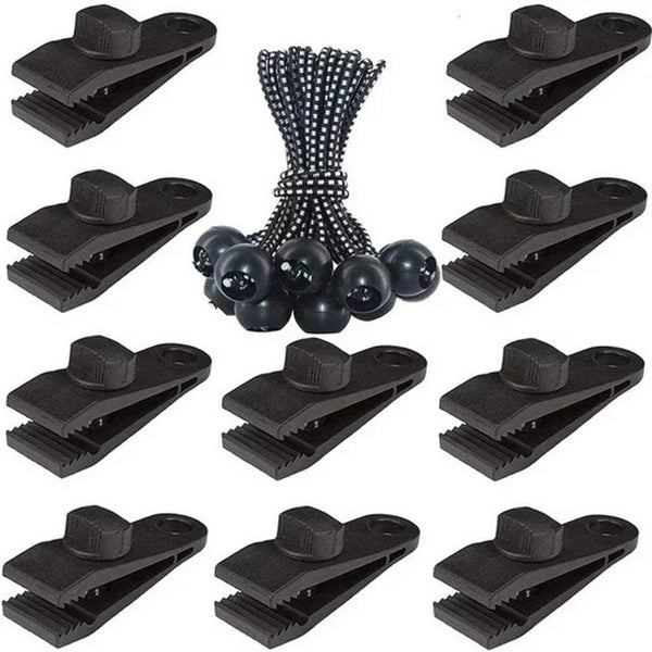 Tent Tarp Tarpaulin Clips Clamp Buckle Bungee Cord Set 3665801 Carousel 2