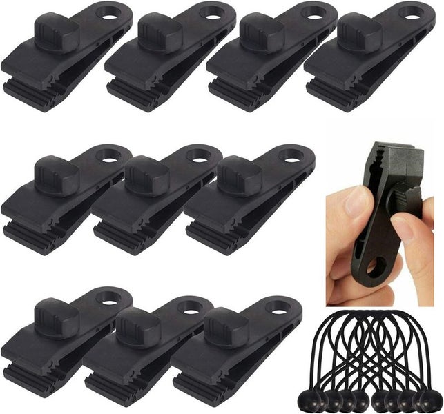 Tent Tarp Tarpaulin Clips Clamp Buckle Bungee Cord Set 3665801 Carousel 1