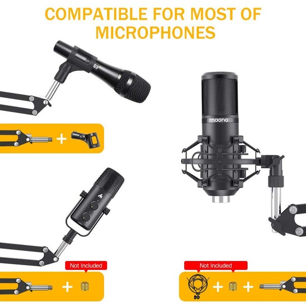 Maono AU-B01 Microphone Suspension Boom Scissor Arm Carousel 2