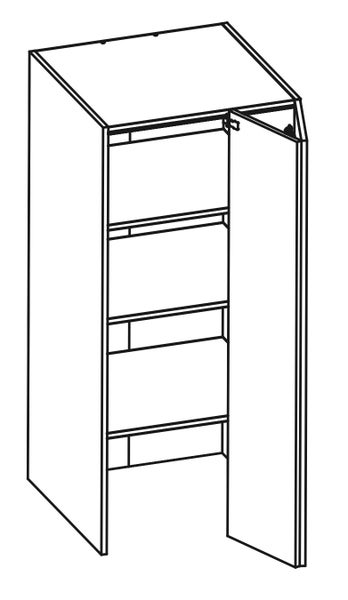 600 mm wide On-Bench Pantry 584 deep - Melamine White Carousel 1