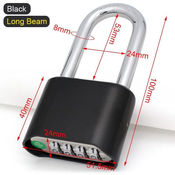 4-Digit Number Combination Padlock Waterproof Strong Hardened Suitable fo CHK12N Carousel 1