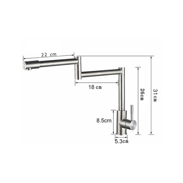 BAKALA 304 Stainless Steel Lead-free Folding Kitchen Faucet Mixer 360 Deg CHK12N Carousel 2