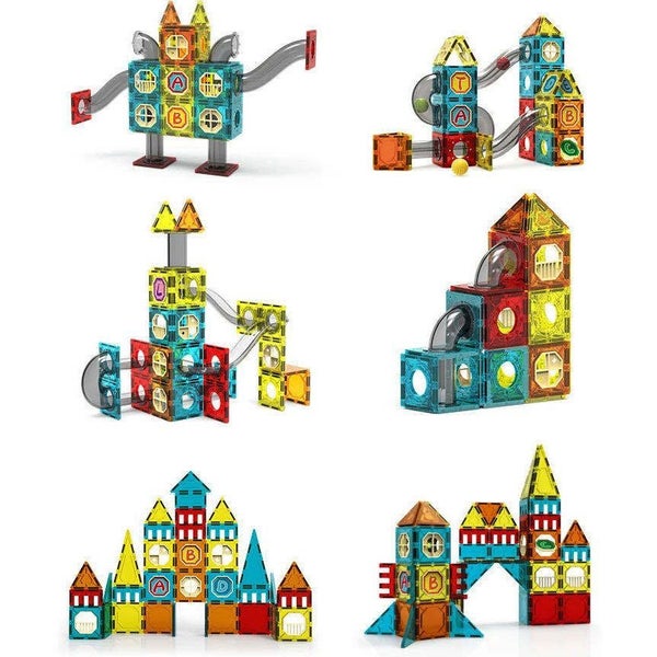 7.5CM Magnetic Tiles Building Blocks Set New Carousel 1