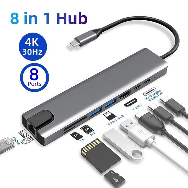 USB Type C HUB 8 in 1 Splitter To Multi-interface Docking Station Laptop CHK12N Carousel 2
