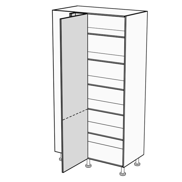 Melamine White - 1250mm wide Blind Corner Pantry - for beside a base cabinet Carousel 1