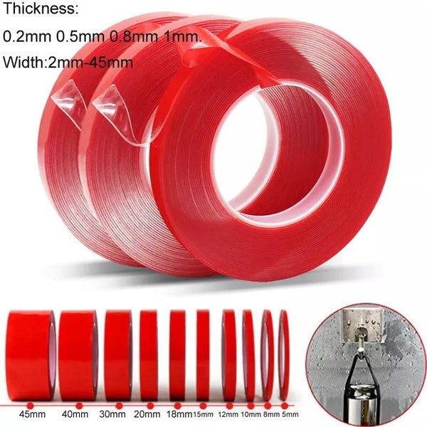 2mm-45mm Double Sided Adhesive Tape Acrylic Transparent No Traces Sticker CHK12N Carousel 1
