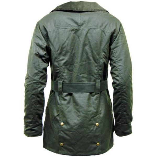 Game Technical Apparel Cantrell Padded Antique Ladies Waxed Jacket Olive Carousel 2