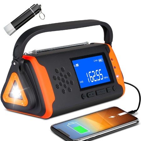 Emergency Hand Crank Weather Radio Solar Powered Power Bank Charger Flashlight Carousel 1