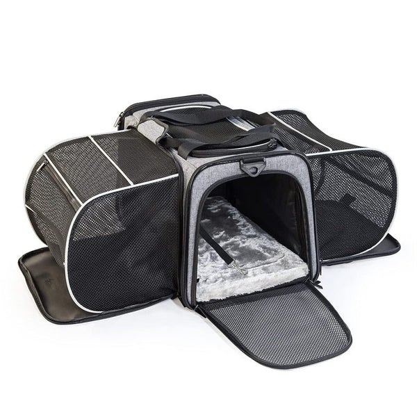 Benepaw Durable Small Dog Carrier 2 Side Expandable Breathable Puppy Cat CHK12N Carousel 1