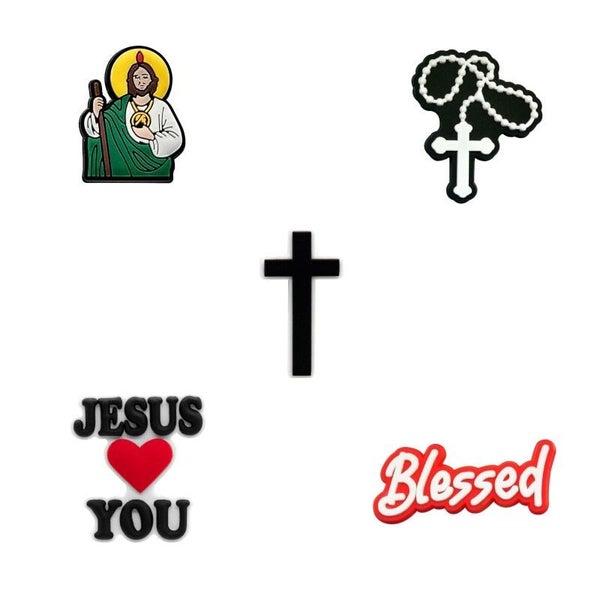 5pcs Set Christians Croc Charms for Women Men Jesus Croc Accessory for Ki CHK12N Carousel 1