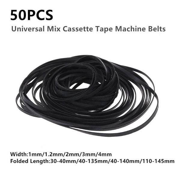 50PCS 2/3/4mm Universal Mix Cassette Tape Machine Belts Assorted Common D CHK12N Carousel 2